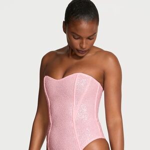 Victoria's Secret Strapless Sequin Bodysuit | NWT